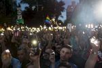 Thousands attend a vigil on Christopher Street outside the Stonewall Inn in Manhattan on Monday, June 13, 2016 in response to the Orlando nightclub mass shooting. Michael Appleton/Mayoral Photography Office