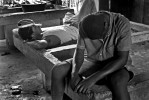 Haitian day laborers resting after a long days work in Dajabon.