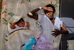 A mother and her newborn baby in a maternity tent at the General Hospital in Port-au-Prince.