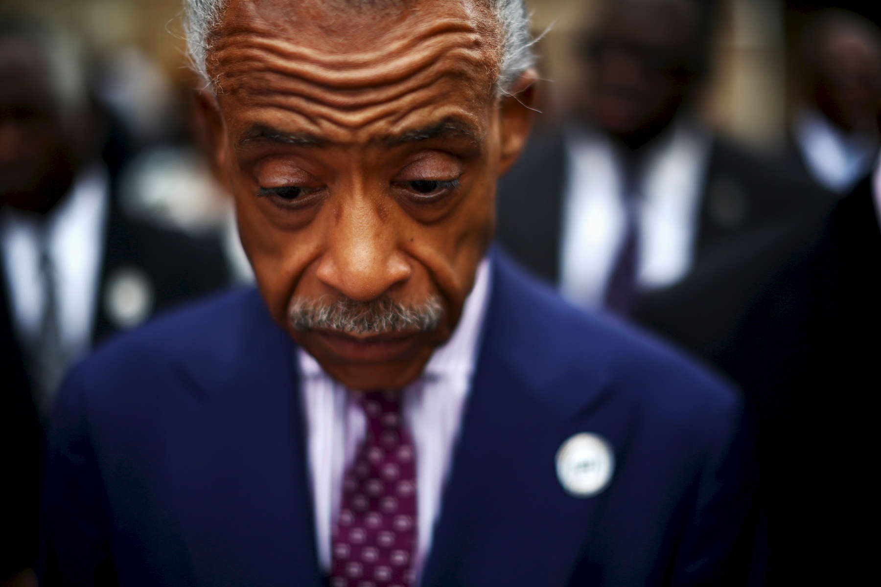 NAT *** North Charleston, SC -- 06/25/2015 - Al Sharpton attended the funeral and stood outside afterward.The Funeral of Ethel Lance is held at Royal Missionary Baptist Church in North Charleston on Thursday.  Mourners gathered as funerals began on Thursday for victims of nine people murdered in the Charleston massacre last week.  (Travis Dove for The New York Times)