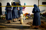 NAT *** Charleston, SC -- 06/19/2015 - Nuns prayed outside the Emanuel AME Church in Charleston, SC on Friday morning. Scenes from Charleston, SC after a gunman opened fire in a historic black church on Wednesday night.  ****DO NOT USE WITHOUT SPEAKING TO NATIONAL PHOTO EDITOR. HOLD FOR SUNDAY CHARLESTON STORY*****(Travis Dove for The New York Times)