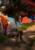 Homeless encampment on the edge of uptown Charlotte has grown sizably as the global pandemic has limited capacity at shelters. (Travis Dove for Charlotte Center City Partners)