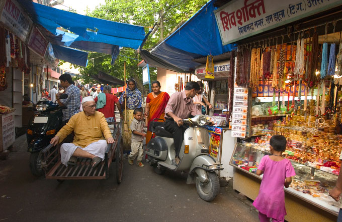 Daily street scene in Rishakesh, India
