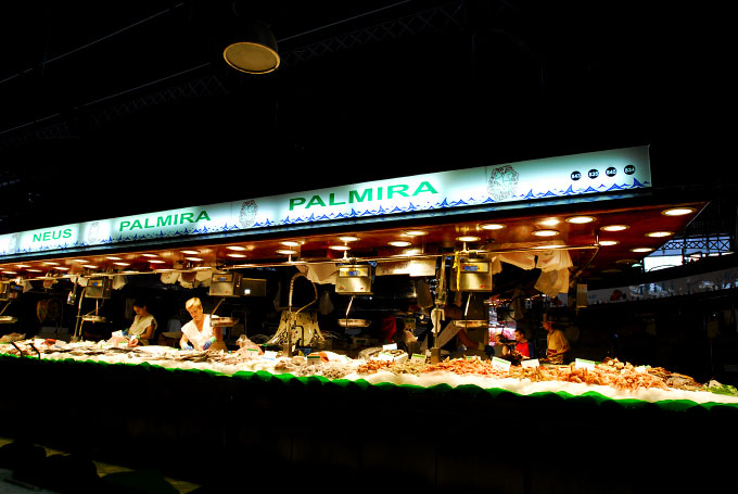 Covered market in Barcelona, Spain