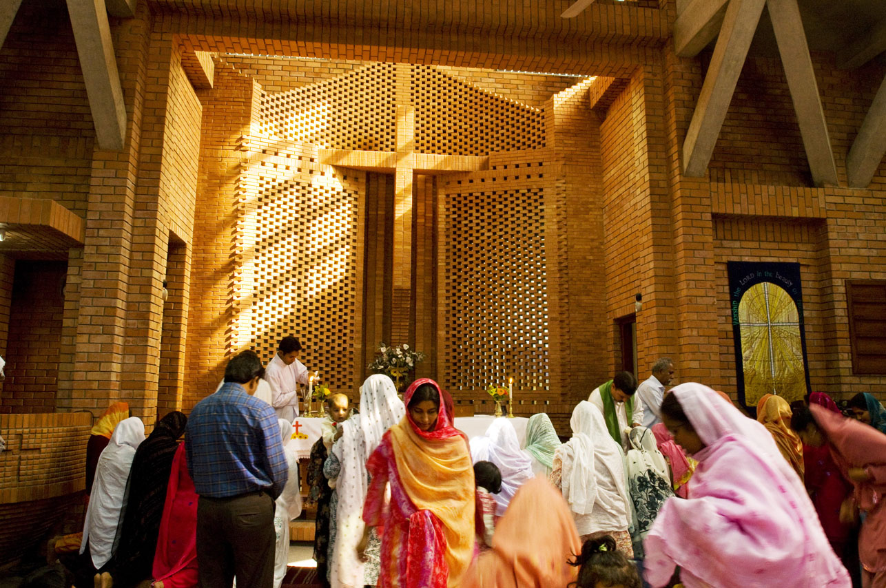 Pakistani Christians at St. Thomas church in Islamabad, Pakistan