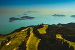 Looking over the fairways to Hong Kong Island.
