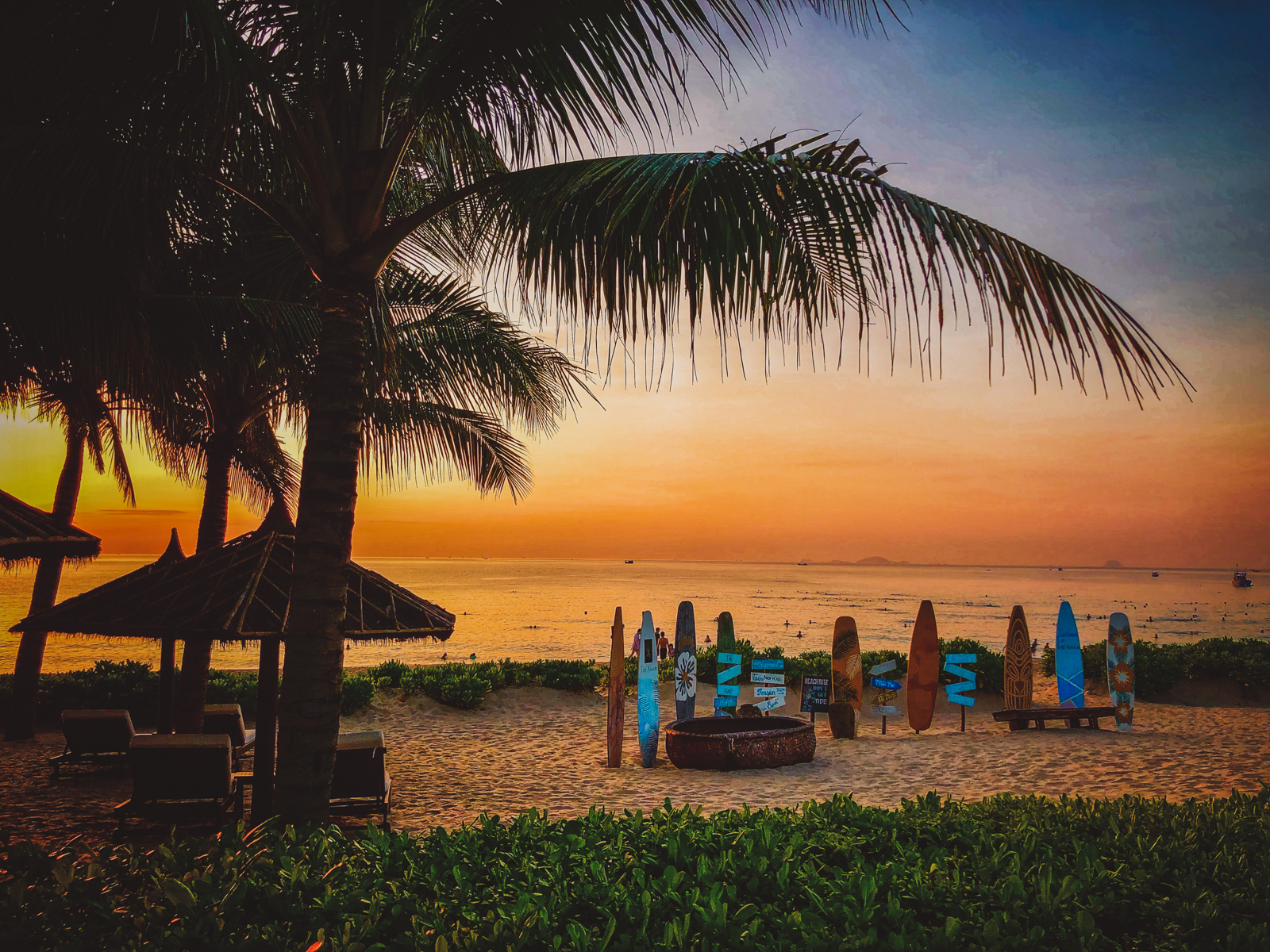 A beautiful sunrise at The Anam Resort, Nha Trang, Vietnam.