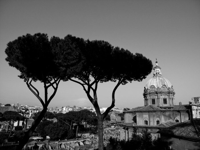 View over Rome near the Piazza del Campidoglio.