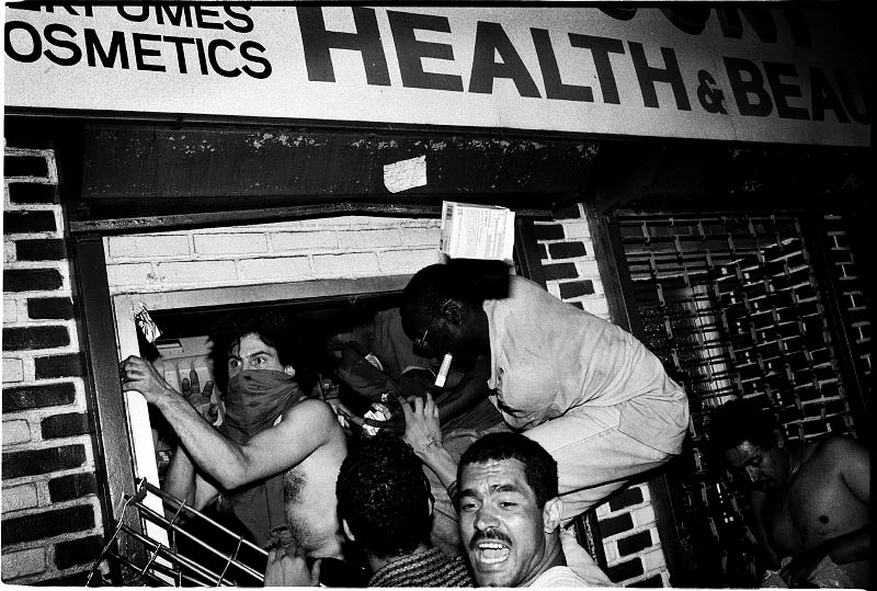 Near the Tompkins Square Park, a shop recognized as simbole of gentrificatin are looted. New York, May 27, 1991.