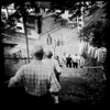 Old people, or hard to see the young, during a summer event at Atago shrine. July/ 2014, Motomiya.