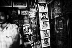 At a religious poster shop in Kilinochchi, the most stronghold of LTTE, the photos of martyrs, or suicide bombers, are also displayed. Sri Lanka, June 2006. 