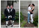 Left: Adam McKew, 30, Surgical Technician, and Dave Lewis,  38, Celebrity Concierge, wear kilts in celebration of their wedding day, which coincides with their seven-year anniversary.Right: Julie Kastenbaum, 27 and Nicole Maletta, 25, both psychology students, came from Connecticut in order to married in New York on the 24th.Photo by Erica McDonaldSame-Sex Marriage in New York CitySunday, July 24, 2011