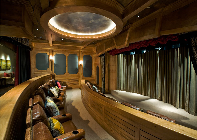 Interior lower level view of home theatre 