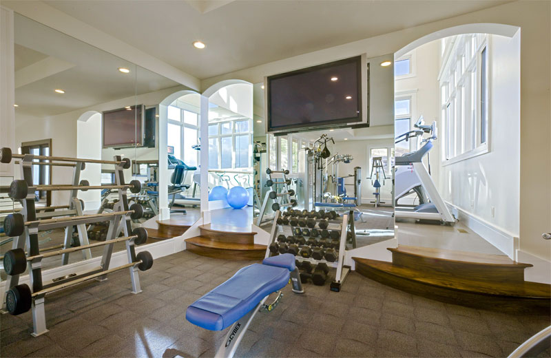 Interior home fitness gym