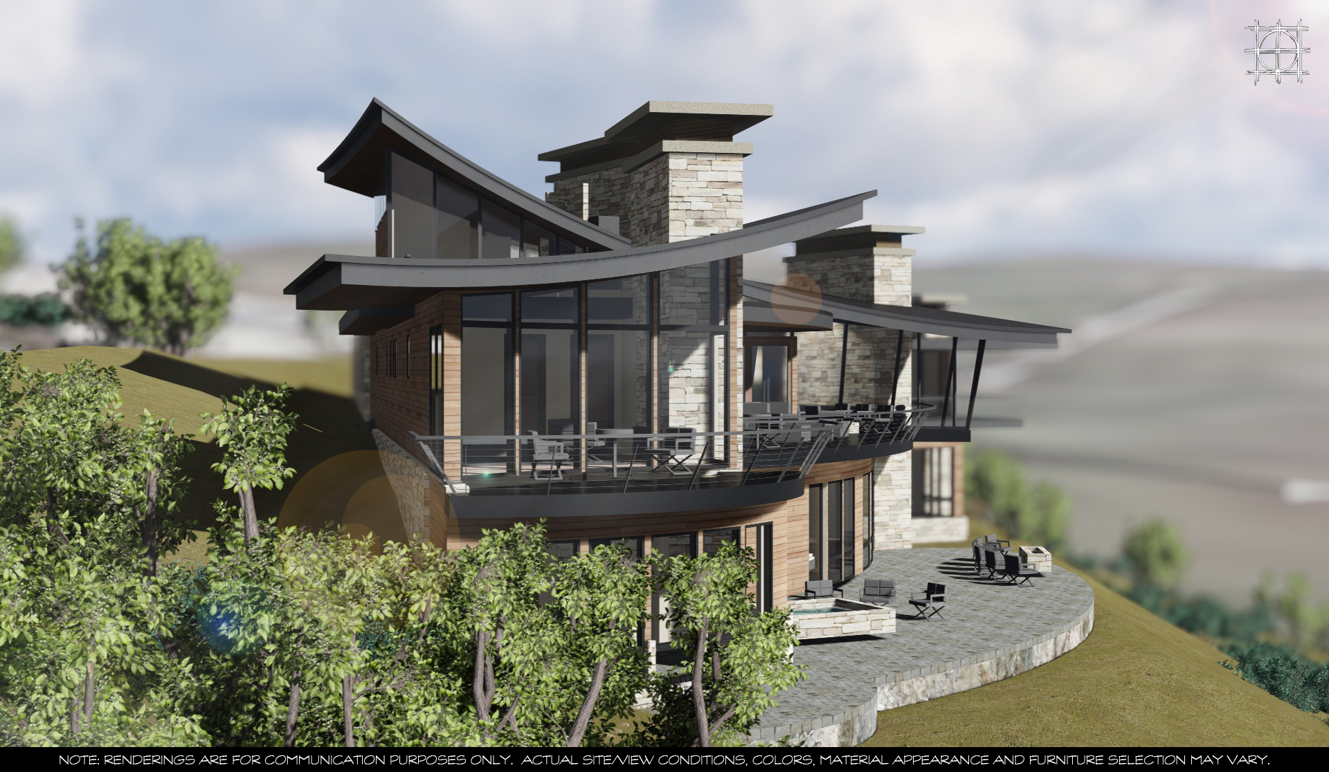 Exterior rendering of backside of property
