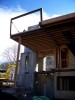 Low angle exterior view of deck construction