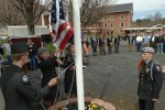 Members of the Ashe County, NC JROTC Husky Battalion prepare to raise the flag on the opening day of the West Jefferson, NC Farmer's Market.