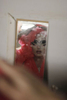 Kim Chi getting ready for a show at Hydrate.