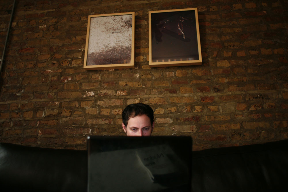 Nate Silver, founder of FiveThirtyEight.Com, at his home office in Chicago, Illinois. Silver first gained public recognition for inventing a system for forecasting the performance and career development of Major League Baseball players. In 2007 he began to publish analyses and predictions of U.S. presidential primaries and the general election.