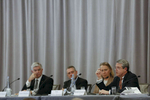 Left to Right: Patrick Harker, Federal Reserve Bank of Philadelphia, James Bullard, Federal Reserve Bank of St. Louis, Lisa Emsbo-Mattingly, Fidelity, and Randal Quarles, Board of Governors of the Federal Reserve