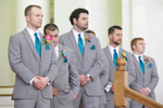 Ben and his groomsmen anticipate Alissa coming down the aisle. Wedding pictures by Tiffany & Steve of Warmowski Photography. 