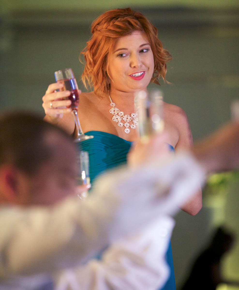 Toast by Maid of Honor Laura. Wedding pictures by Tiffany & Steve of Warmowski Photography.