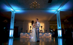 Alissa & Ben enjoy their first dance (uplighting by Music Source Professional Disc Jockey Service). Wedding pictures by Tiffany & Steve of Warmowski Photography.