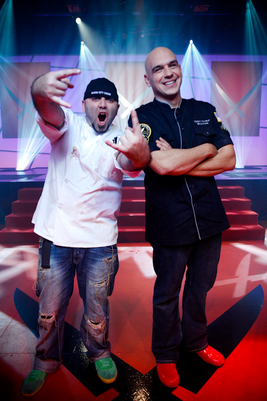 Chef Duff Goldman and Iron Chef Michael Symon