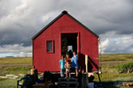 NOME, AK - JULY 14:  At fish camp a half hour\'s drive outside Nome, Alaska, children enjoy the long daylight hours on Wednesday, July 14, 2010.  (Photo by Nikki Kahn/The Washington Post)