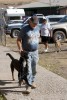 People arrive with their dogs during a clinic sponsored by the Humane Society of the United States August 16, 2009 in McDermitt Nevada.