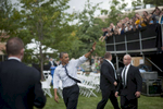 August 28, 2012- Fort Collins, CO:  President Barack Obama waves to the crowd after a campaign event in Fort Collins, CO.  (Scout Tufankjian for Obama for America/Polaris)