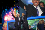 September 6, 2012 - CHARLOTTE, NC: President Barack Obama and Vice President Joe Biden wave to the crowd at the 2012 Democratic National Convention in Charlotte. (Scout Tufankjian for Obama for America/Polaris)