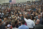 September 8, 2012 - St. Petersburg, FL: President Barack Obama high-fives a young supporter after speaking at a campaign event at St. Petersburg College's Seminole Campus. (Scout Tufankjian for Obama for America/Polaris)