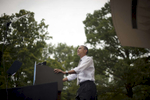 September 17, 2012 - Mt. Adams, OH: President Barack Obama  speaks at a campaign event in Mt. Adams, Ohio. (Scout Tufankjian for Obama for America/Polaris)