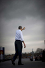October 24, 2012-  Denver, CO: President Barack Obama waves goodbye to supporters after speaking at a rally in Denver, his second stop on a 48 hour swing of straight events. (Scout Tufankjian for Obama for America/Polaris)