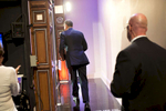 October 24, 2012 - Burbank, CA: President Barack Obama walks onstage of the Tonight Show with Jay Leno. (Scout Tufankjian for Obama for America/Polaris)