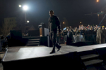 November 5, 2012 - Des Moines, IA:  President Barack Obama walks offstage after his last ever campaign event the night before the 2012 election. (Scout Tufankjian for Obama for America/Polaris)