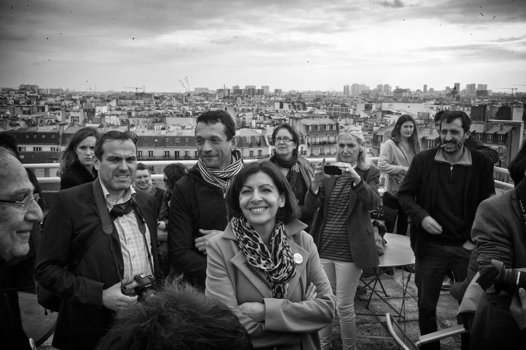 March 15, 2014.  PARIS, FRANCE-  Mayoral candidate Anne Hidalgo attends a {quote}Save Libération{quote} event at the left-wing newspaper's headquarters to lend support to their efforts not be shuttered by their shareholders.   For the first time in France's history, Paris will have a woman as a mayor - either Socialist Anne Hidalgo or Center-Right Nathalie Kosciusko-Morizet.  Photo by Scout Tufankjian