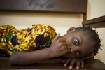 Aminata Conteh, 8, waits for her cataract surgery at the Kissy United Methodist Church Eye Hospital in Freetown, Sierra Leone.