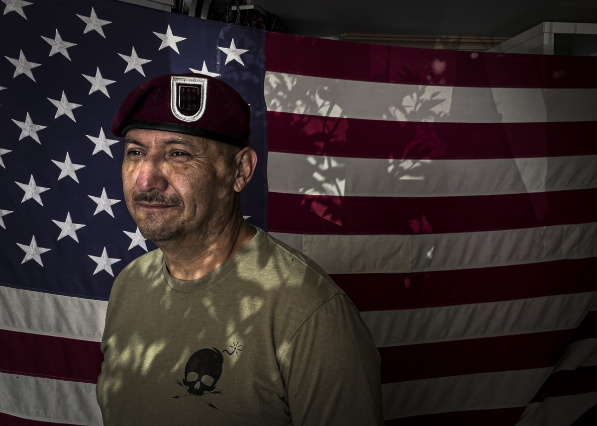 Tijuana, Mexico- Hector Barajas, 44, founder of the Deported Veterans Support House in Tijuana, Mexico on Thursday, June 3, 2021. Barajas was born in Mexico but raised in the US from the age of seven. After serving six years in the army and honorably discharged in 2001, he had difficulty adjusting to civilian life leading to his first deportation in 2004, then his second in 2010. He opened “the bunker” in 2013 to help other deported veterans in Mexico. In 2017, he was given a full pardon by Governor Jerry Brown and granted full citizenship in 2018. (Jane Hahn for the Washington Post)