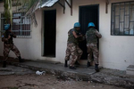 Jordanian UN Peacekeepers secure Laurent Gbagbo's Republican Guard Headquarters before removing weapons in Treichville a neighborhood in Abidjan, Ivory Coast in April 2011. After months of post election violence, Laurent Gbagbo finally ceded power to Alassane Ouattara with the aid of French and UN forces allied with the FRCI. 