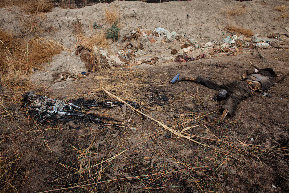 Bodies lay outside Gwoza after the Nigerian military regained control of the northeasten Nigerian town in April 2014. 