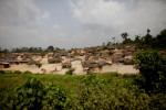 A small village of cocoa farmers outside of san pedro, ivory coast.  As one of the world's top producers of cocoa, the export of the bean has been severely impacted by the crisis.
