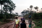 Women return from their farms outside of Gouéké, Guinea
