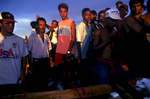 Cuban balseros fleeing their homeland in search of freedom across the Gulf Straits 1994