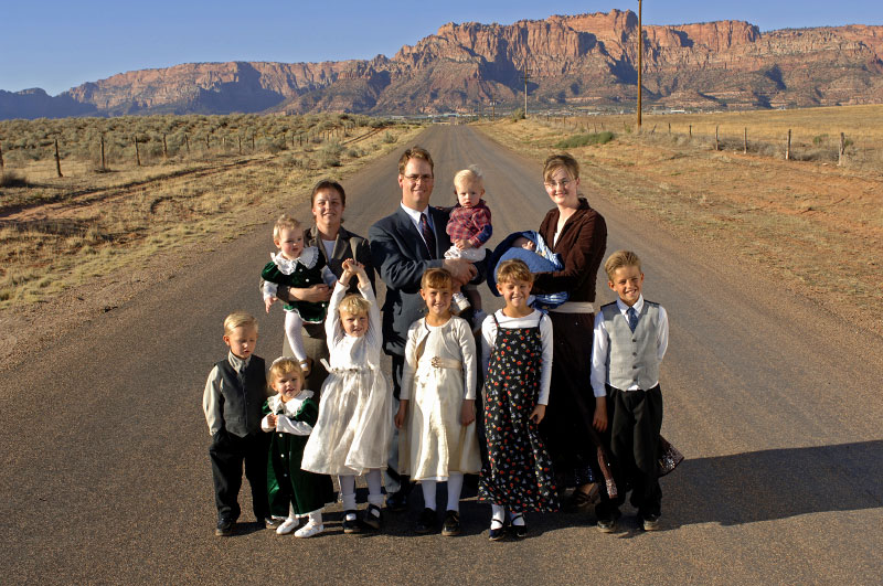 Hammon Family in Colorado City- Arizona, for a story on Polygamy.