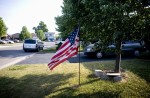 Residents of Caledonia fly American flags on their lawns to express their dissatisfaction with the Canadian government's response to the occupation.