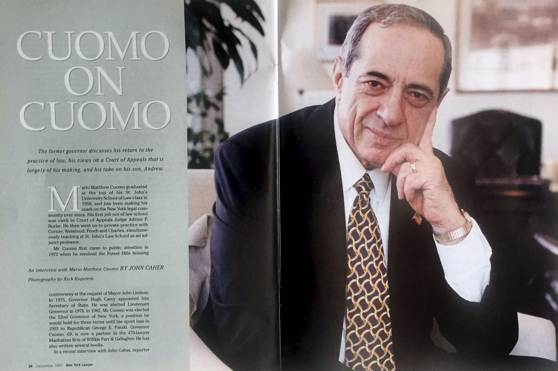 Mario Cuomo - New York Lawyer Magazine
