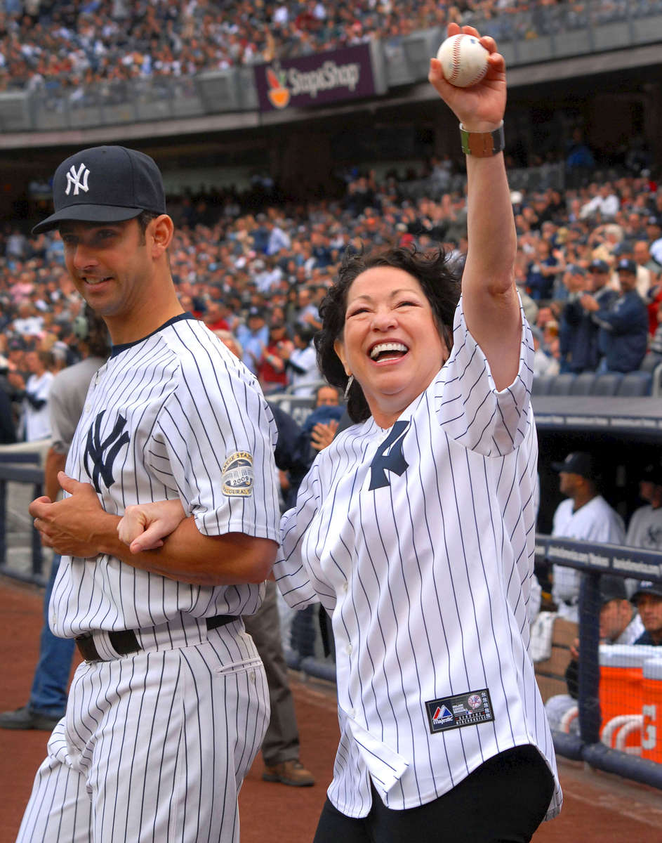 U. S. Supreme Court Justice Sonia Sotomayor and NY Yankees Catcher Jorge Posada