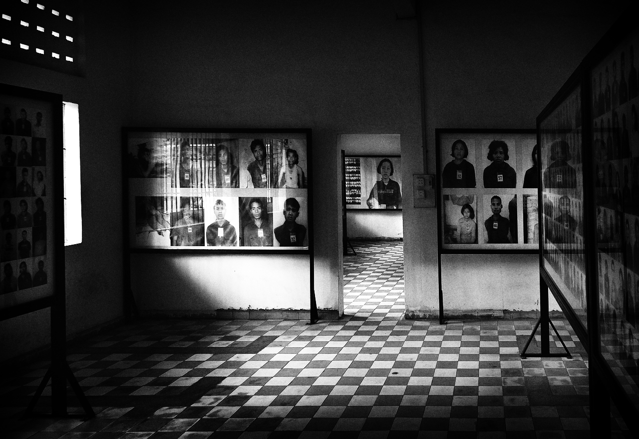 photographs of the prisoners are displayed in the Tuol Sleng S21 prison turned into a Genocide museum.
